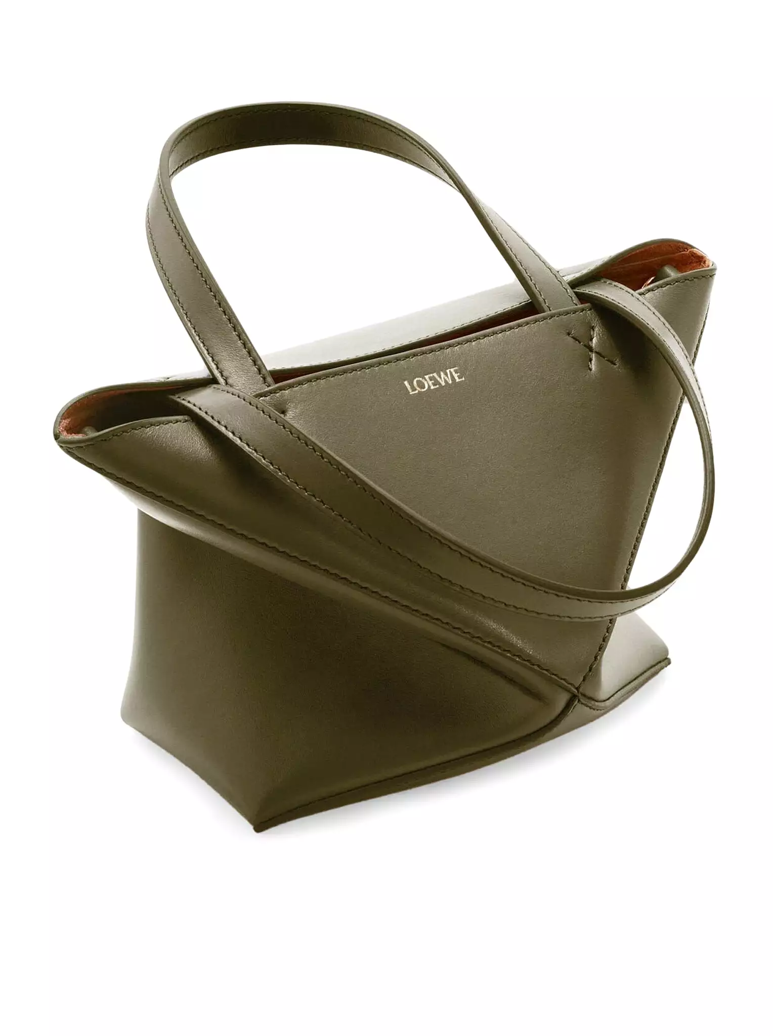 Puzzle Fold Tote mini bag in shiny calfskin