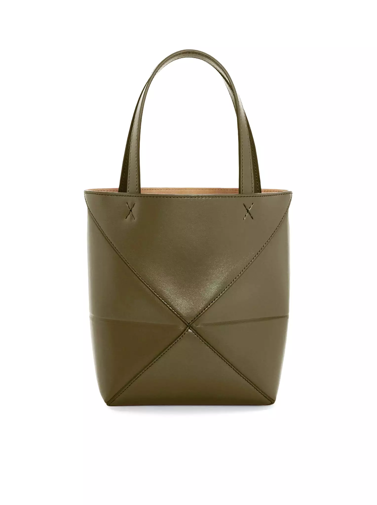 Puzzle Fold Tote mini bag in shiny calfskin