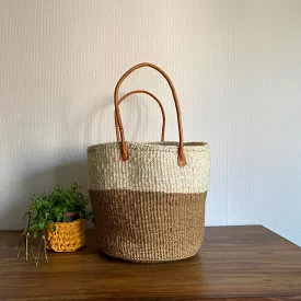 Raffia Big Market Basket in Beige