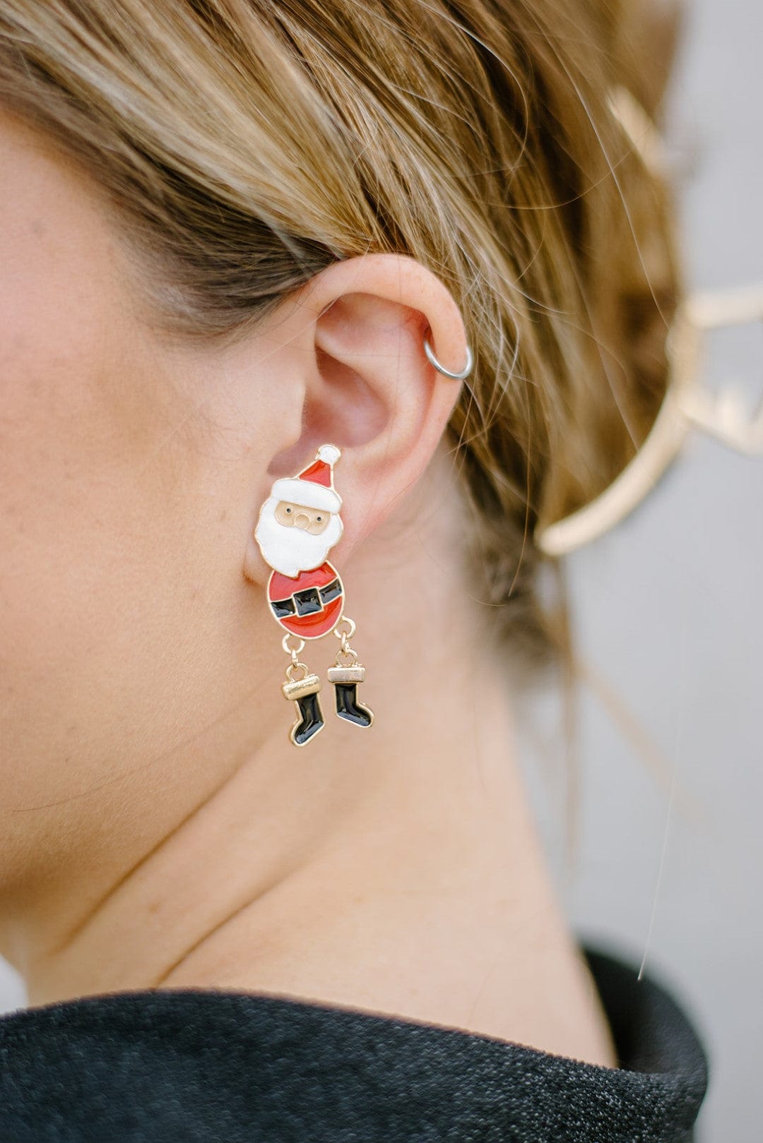 Red Dancin' Santa Earrings