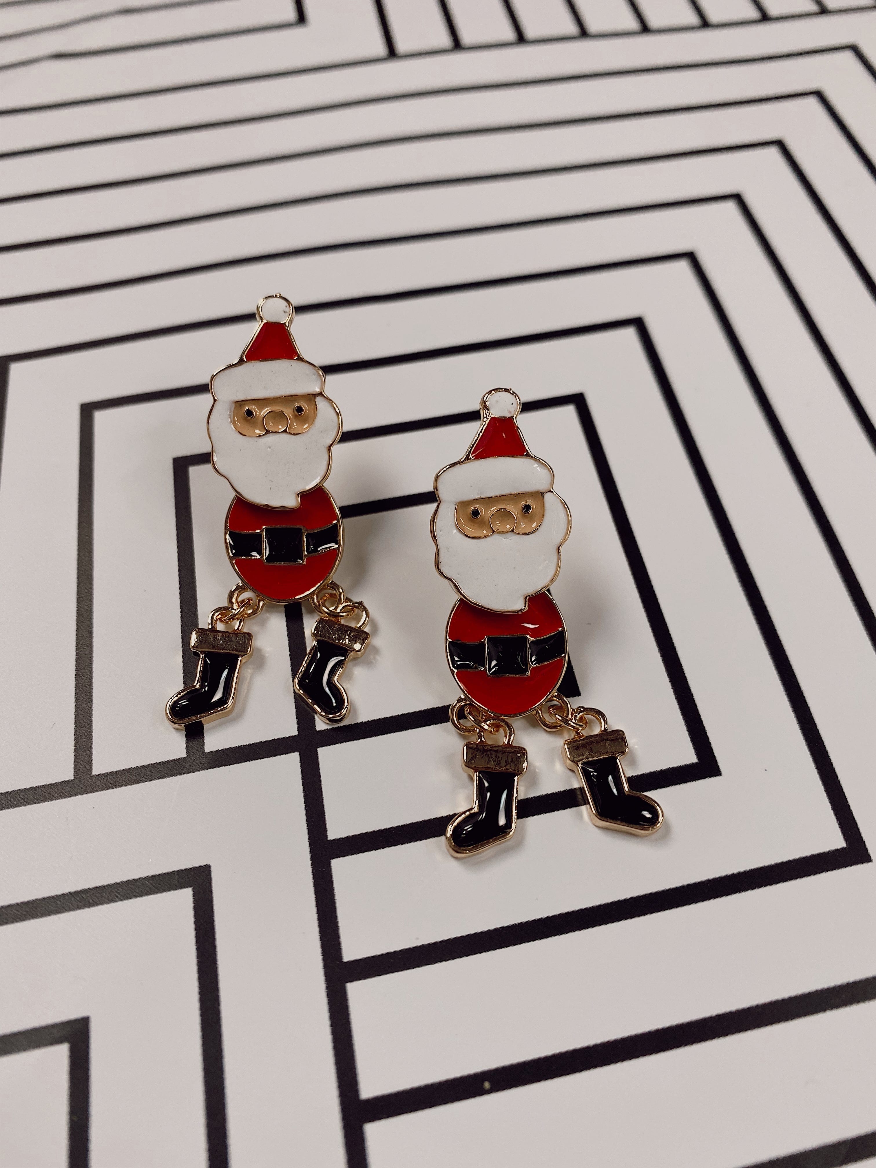 Red Dancin' Santa Earrings