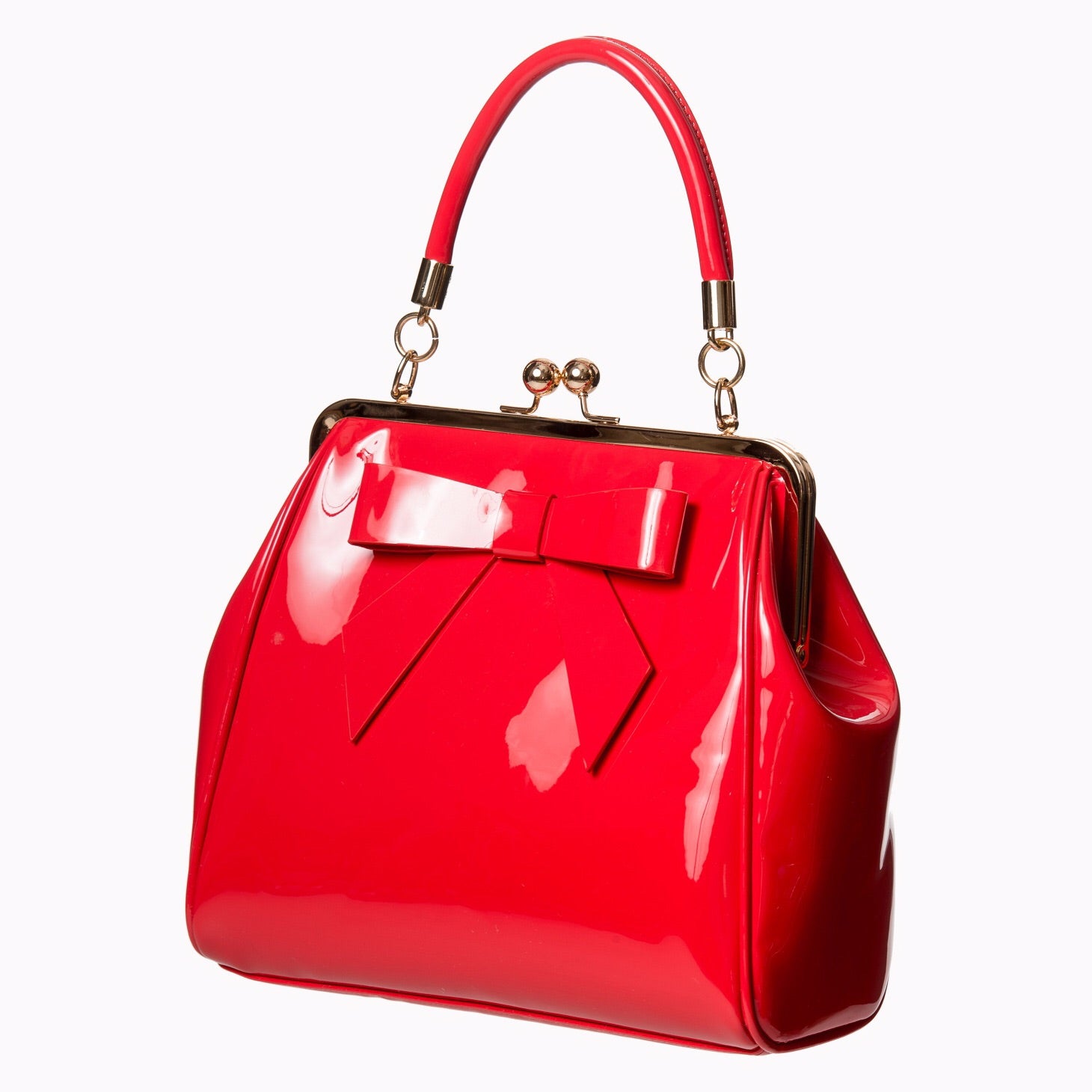 Red Retro Patent Handbag