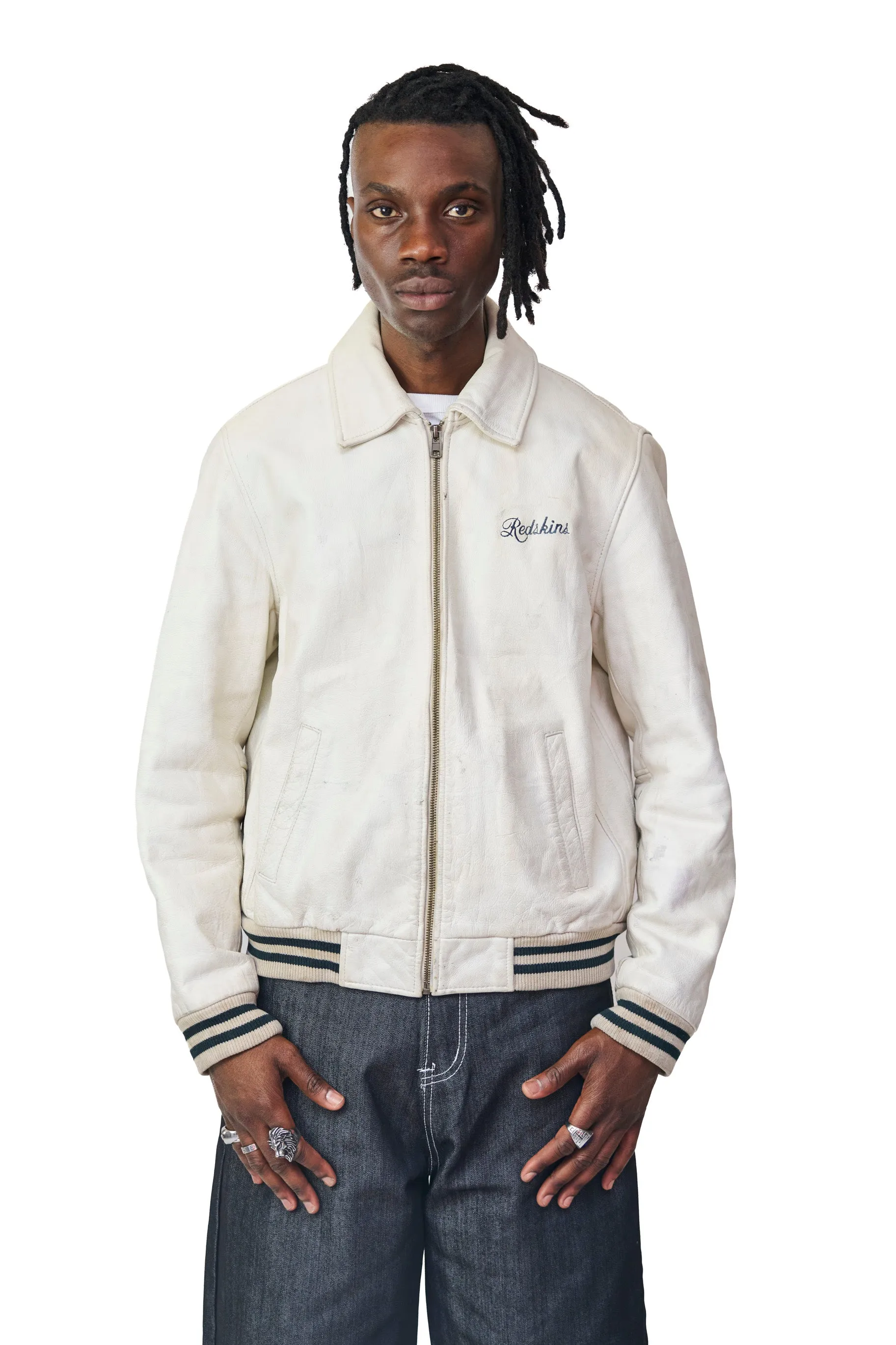 Redskins Distressed Whiteout Leather Jacket