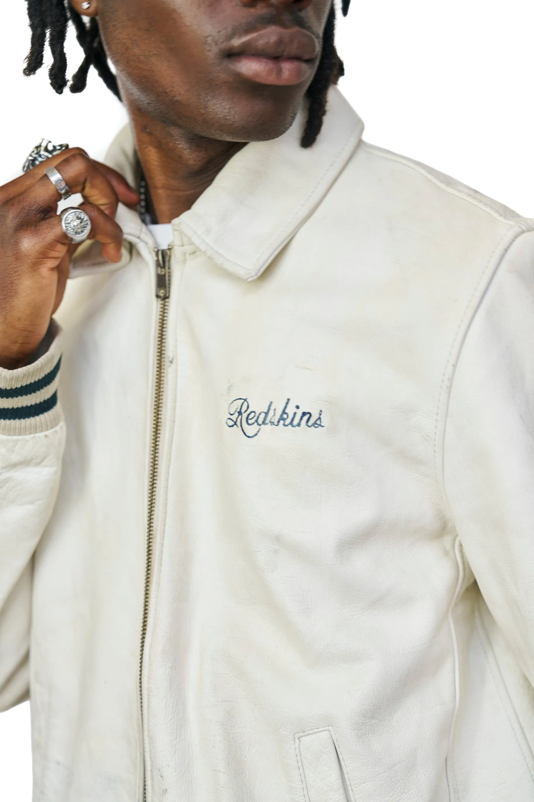 Redskins Distressed Whiteout Leather Jacket