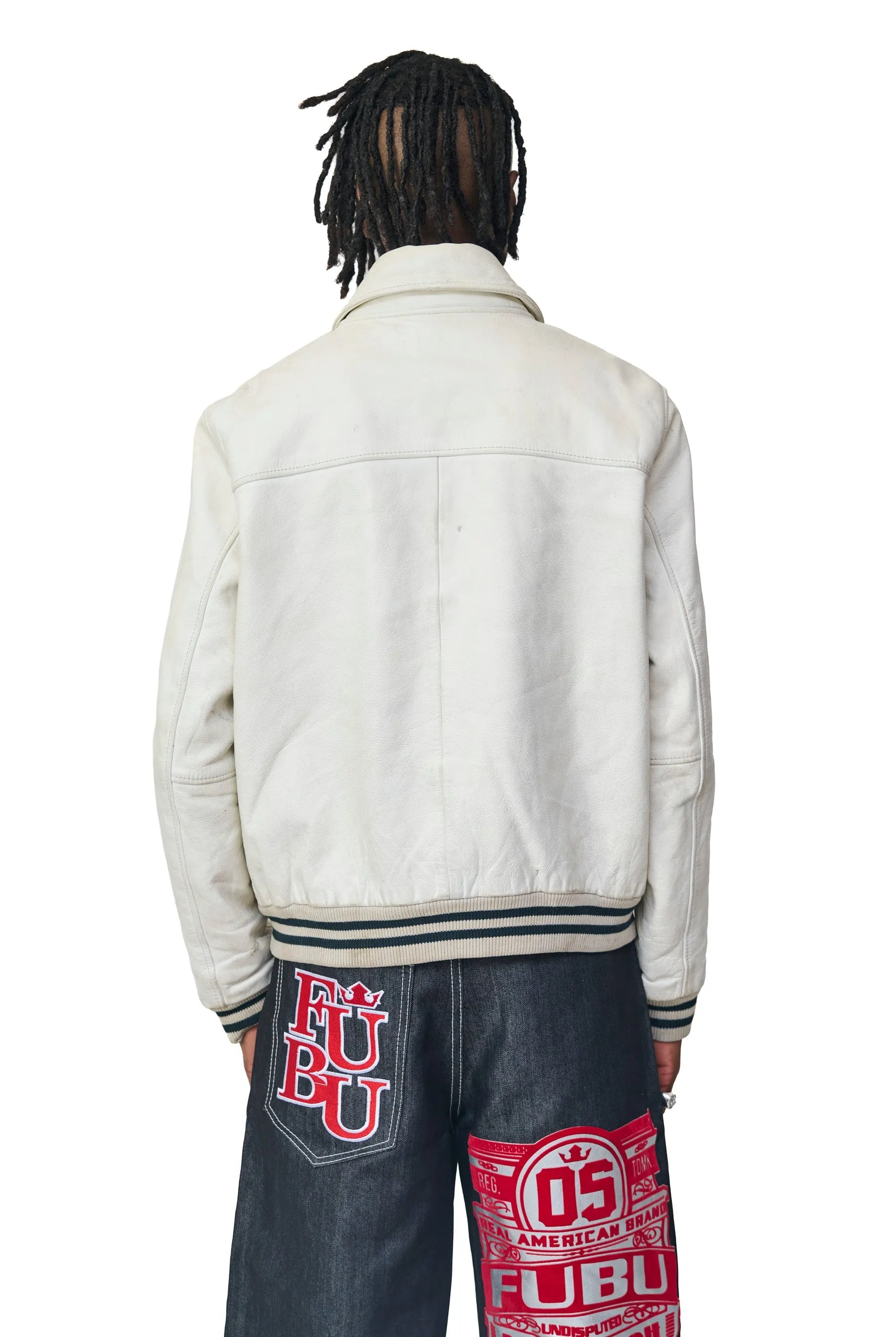 Redskins Distressed Whiteout Leather Jacket