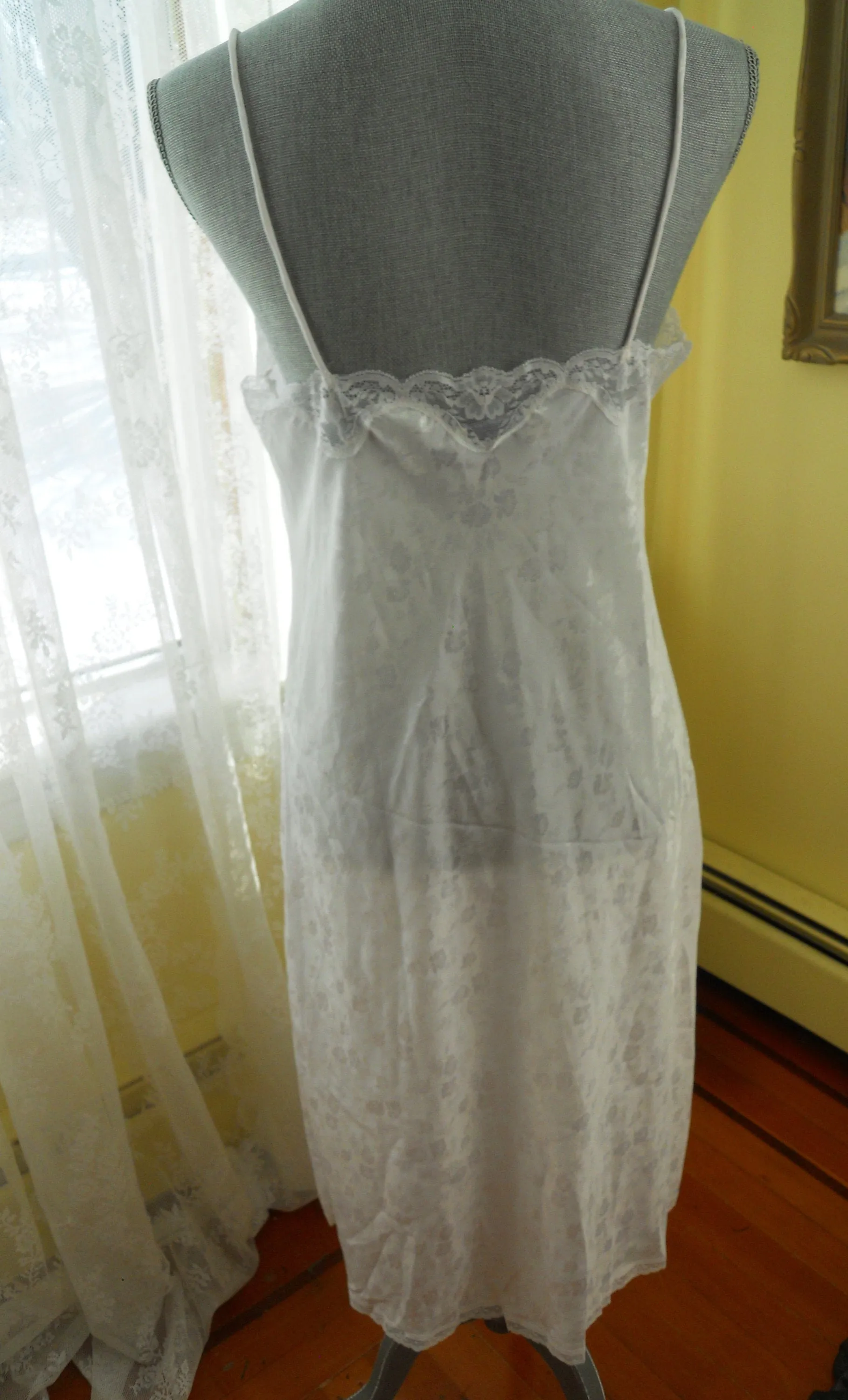 Retro White Nightgown or Slip Vintage Lingerie