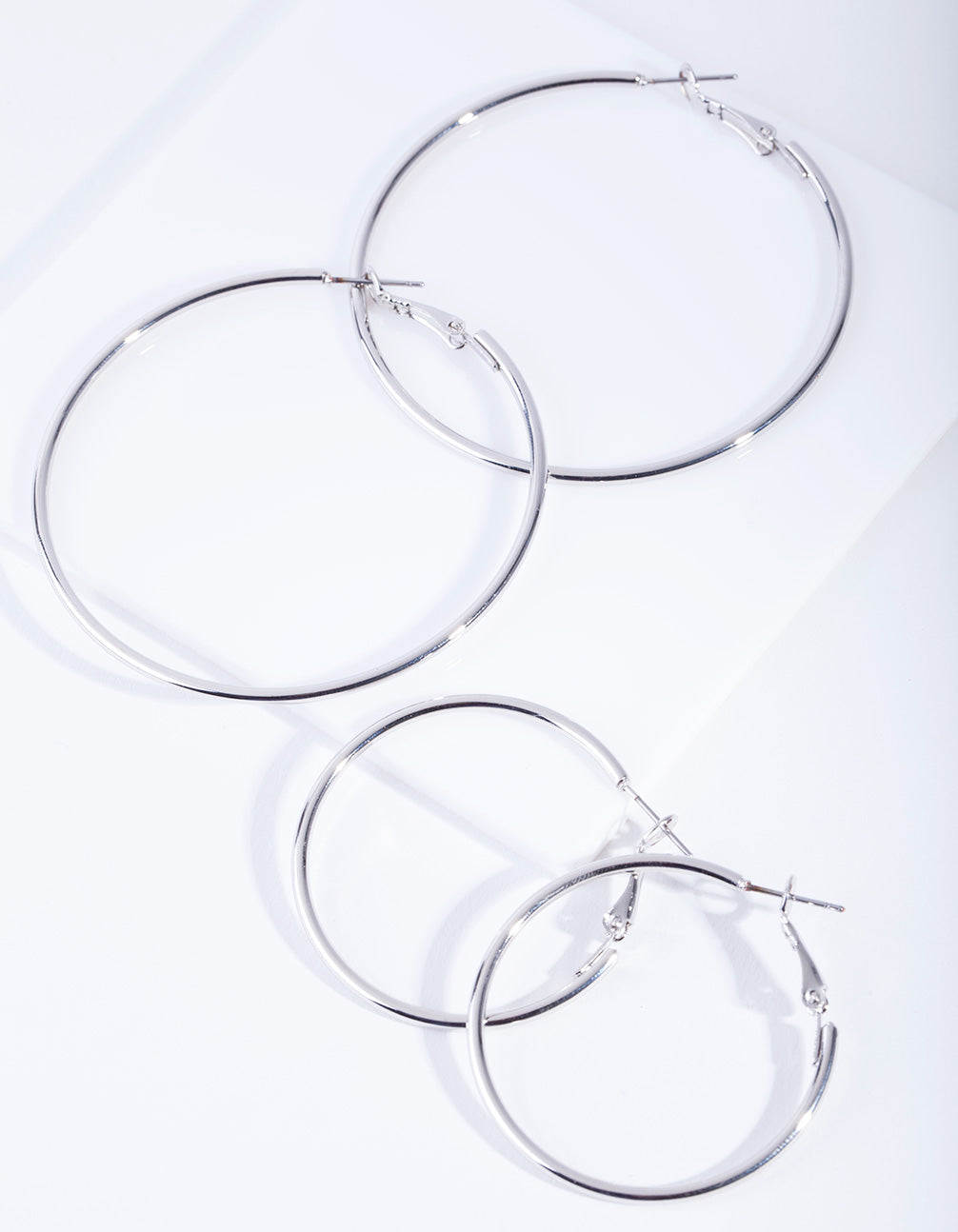 Rhodium Mixed Hoop Earring Pack