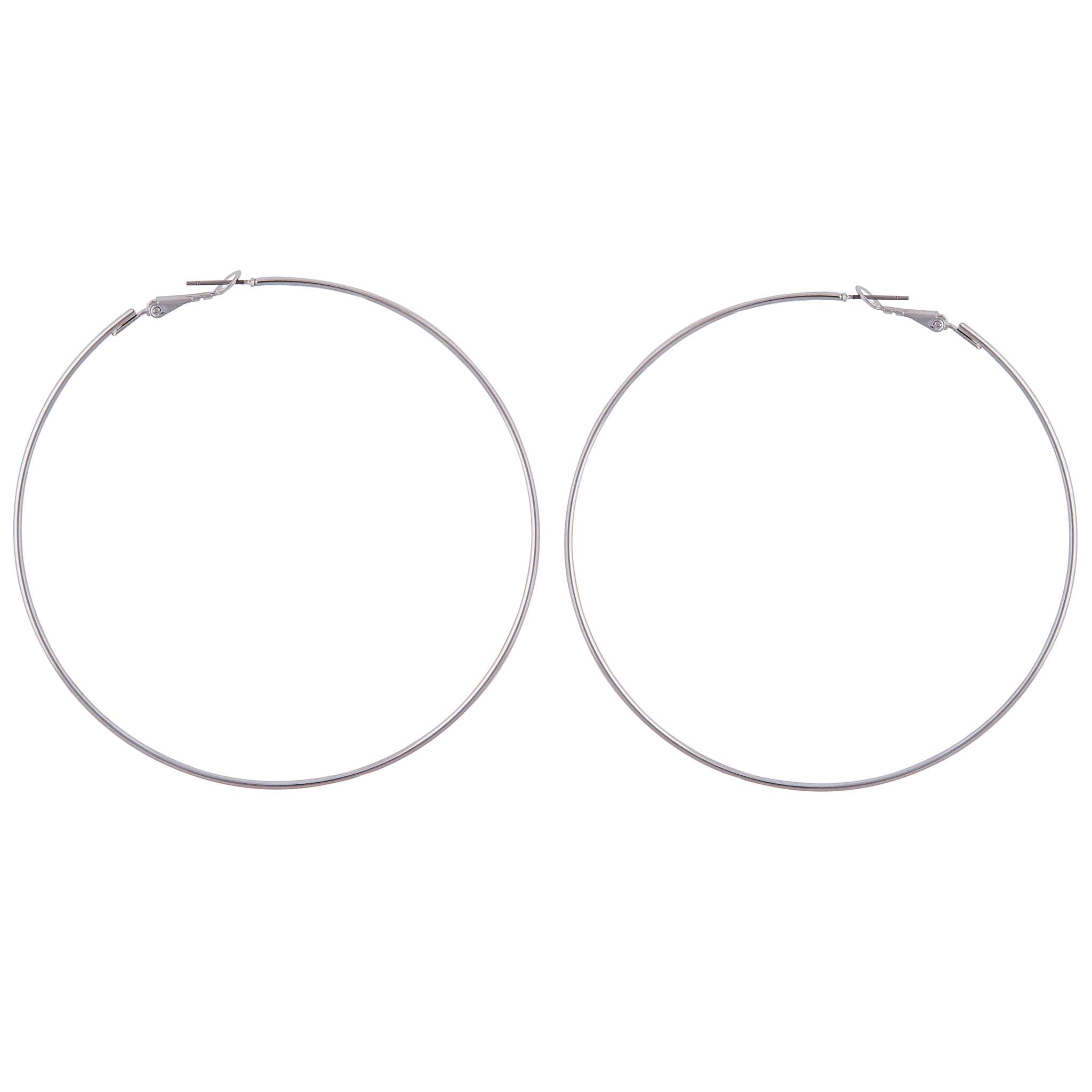 Rhodium Super Hoop Earrings