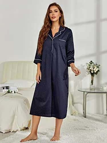 Richie House Women's Nightshirt Cotton Nightgown Sleepwear Pajama Dress RHW4059