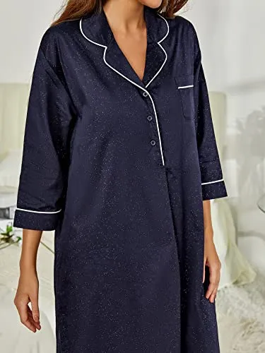 Richie House Women's Nightshirt Cotton Nightgown Sleepwear Pajama Dress RHW4059