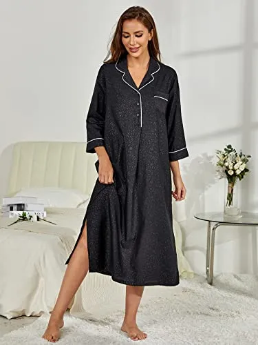 Richie House Women's Nightshirt Cotton Nightgown Sleepwear Pajama Dress RHW4059