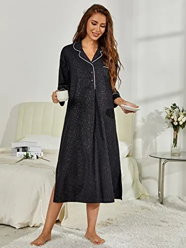 Richie House Women's Nightshirt Cotton Nightgown Sleepwear Pajama Dress RHW4059