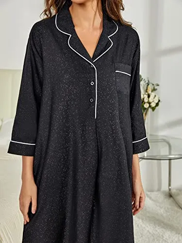 Richie House Women's Nightshirt Cotton Nightgown Sleepwear Pajama Dress RHW4059