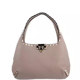 Rockstud Hobo Bag Small, Poudre