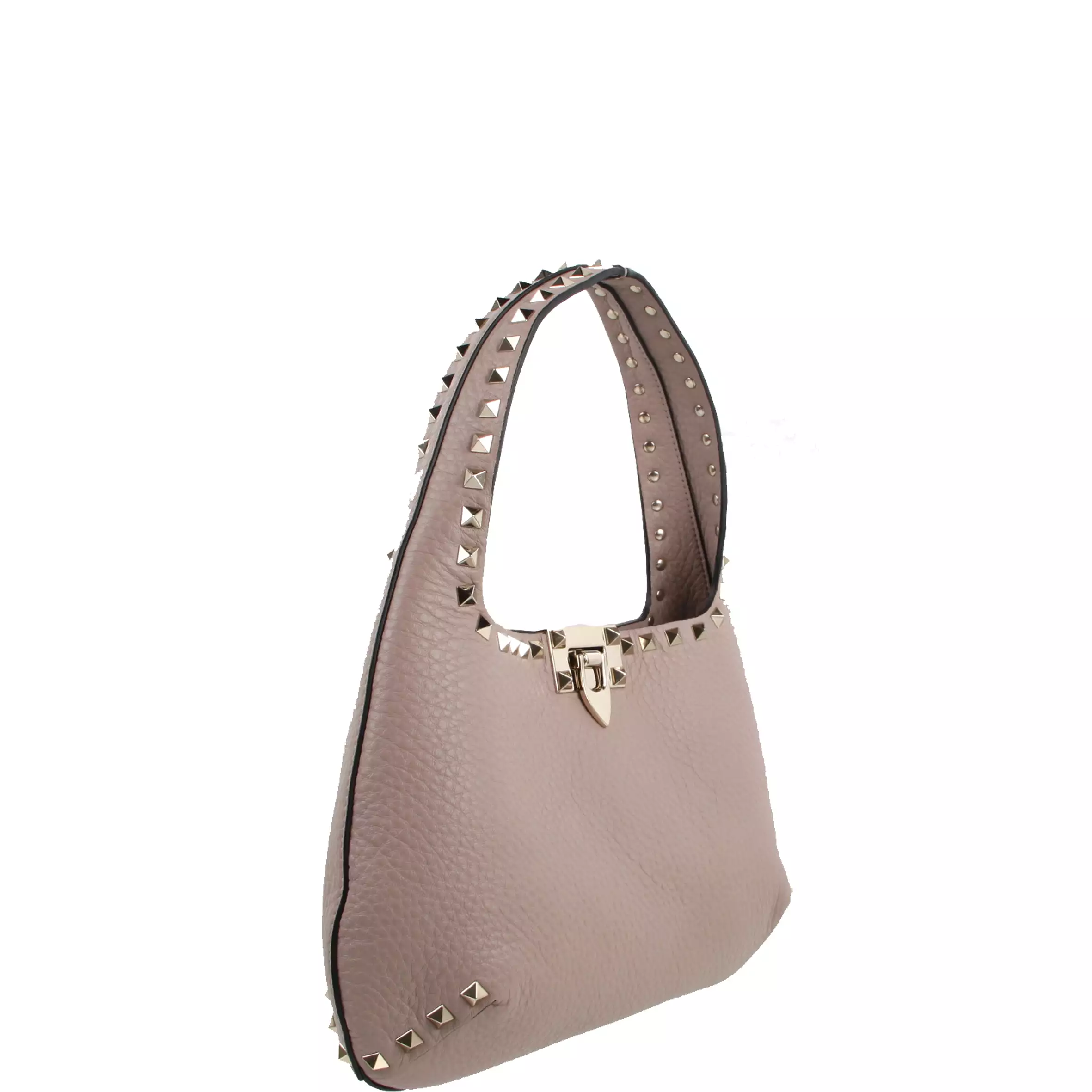 Rockstud Hobo Bag Small, Poudre