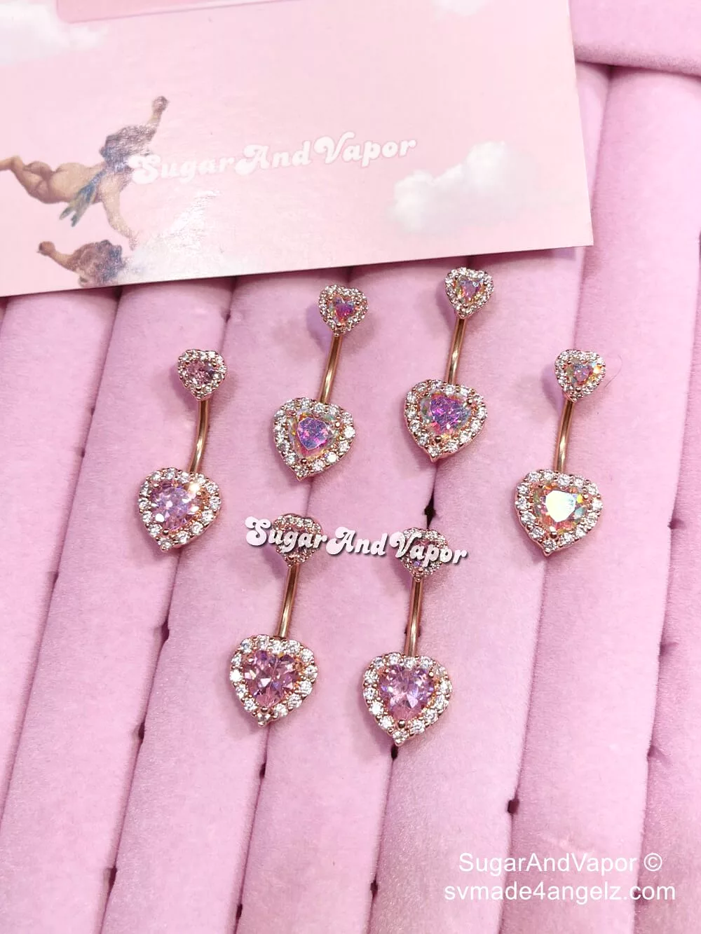 Rose Gold Double Hearts Belly Ring