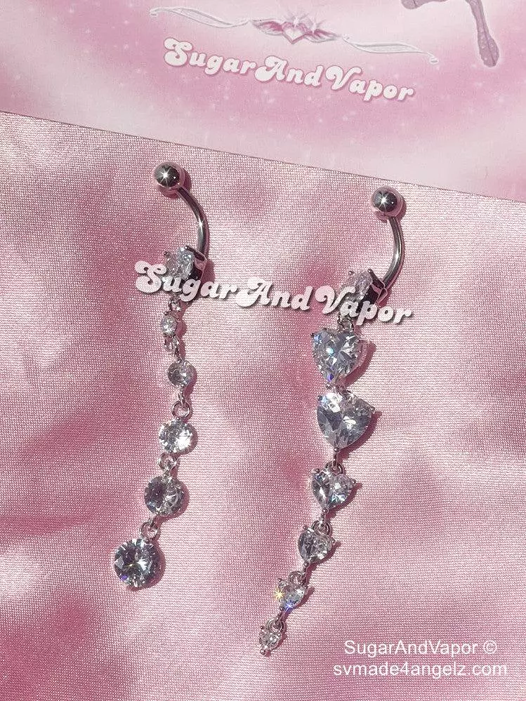 Roxy Bling 6 Hearts Overlength Belly Ring