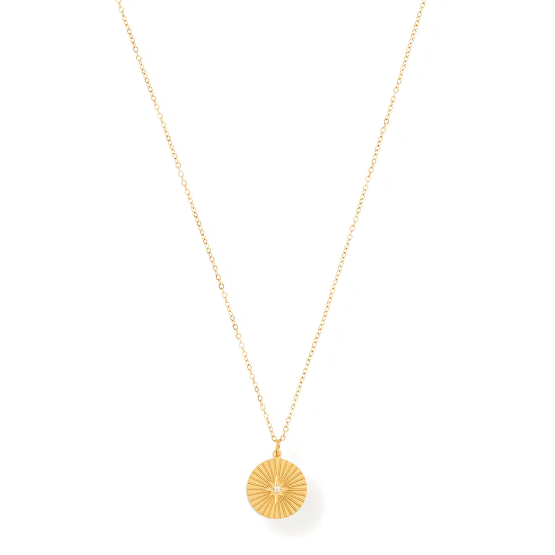 Rue Sunburst Disc Gold  Necklace