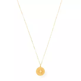 Rue Sunburst Disc Gold  Necklace