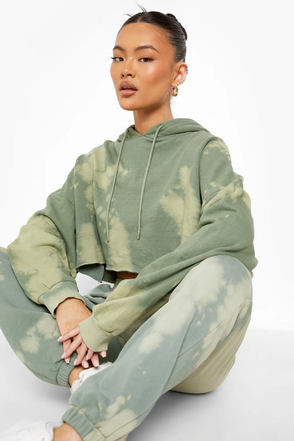 Sage Tie Dye Cropped Sweater