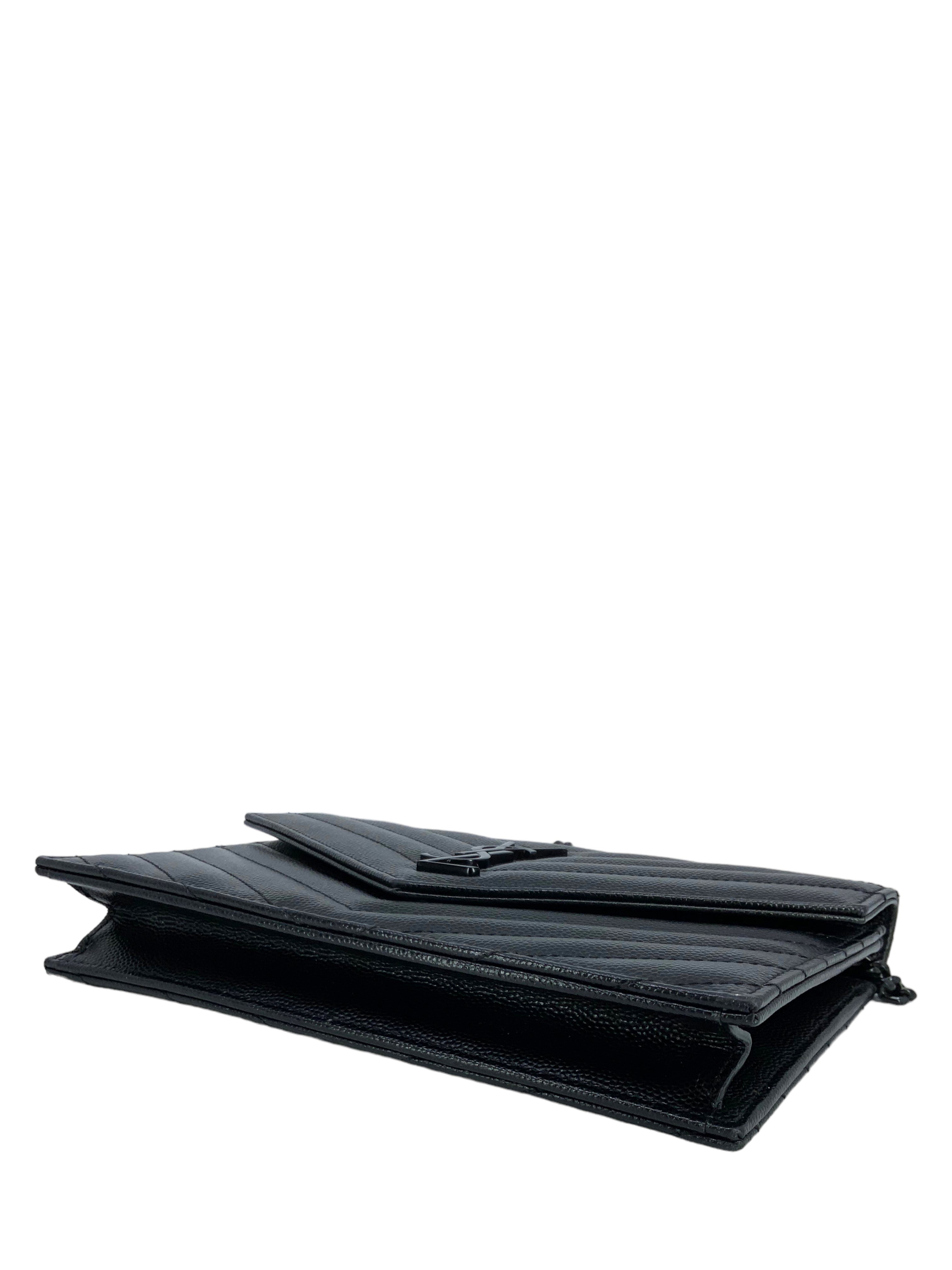 SAINT LAURENT Cassandre Matelasse Envelope Chain Wallet