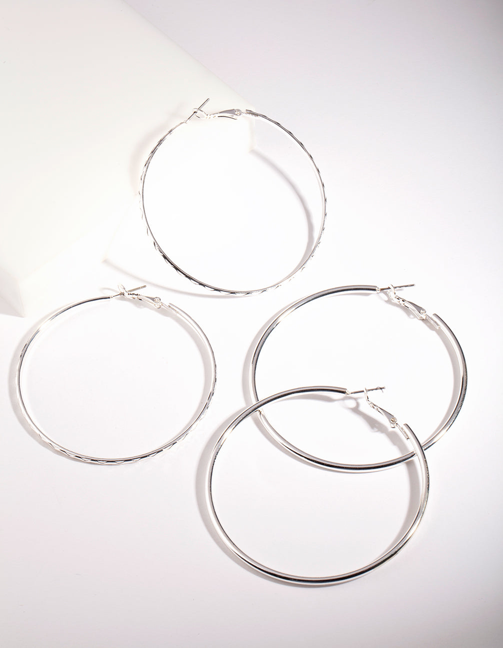 Silver 60MM Hoop Earring Pack