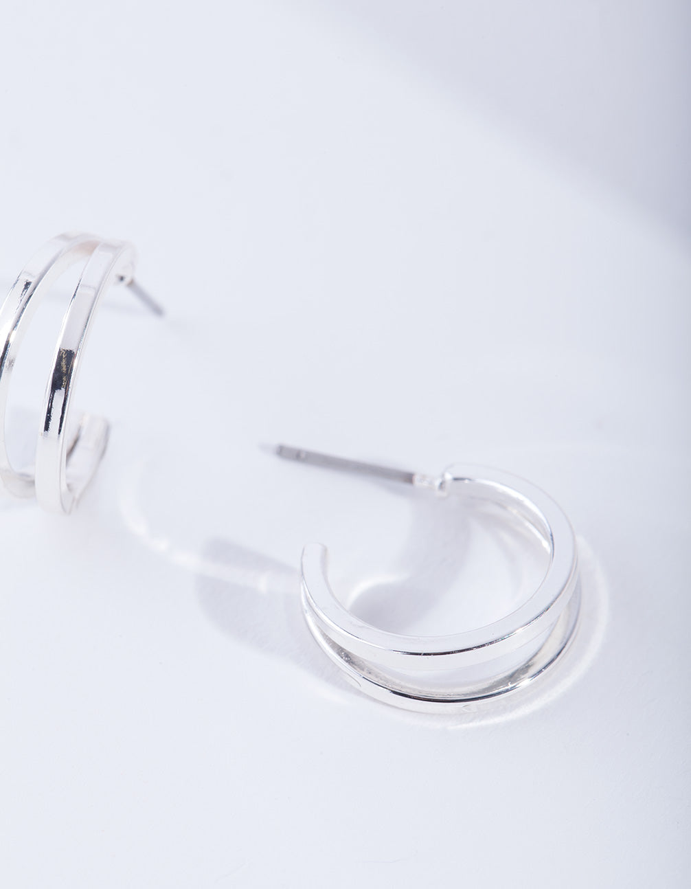 Silver Double Hoop Earrings