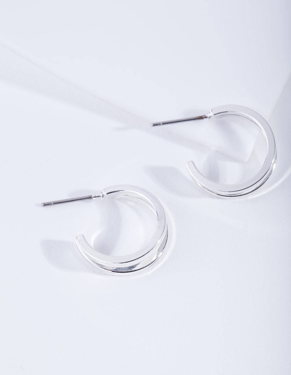 Silver Double Hoop Earrings