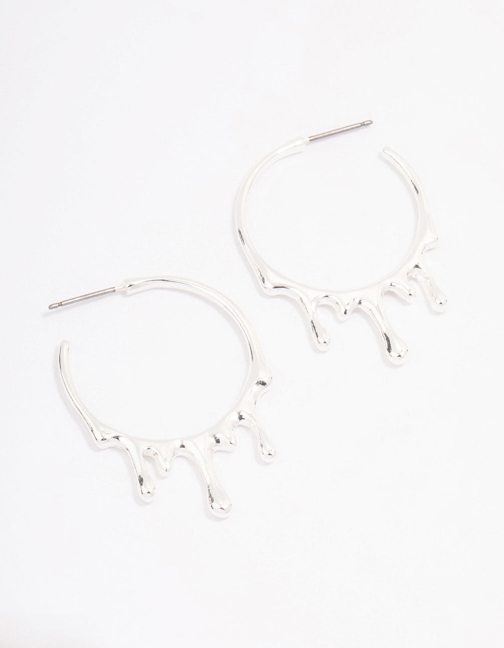 Silver Melting Hoop Earrings