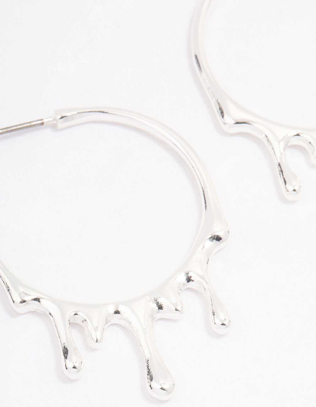 Silver Melting Hoop Earrings