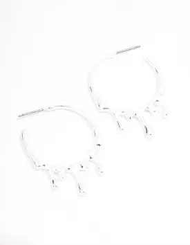 Silver Melting Hoop Earrings