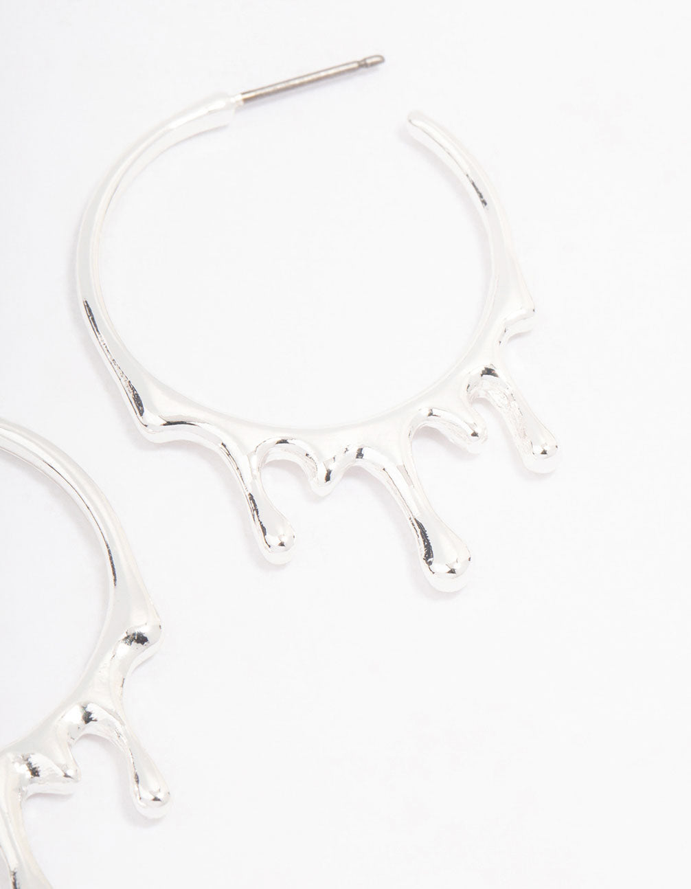 Silver Melting Hoop Earrings