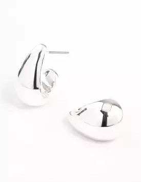 Silver Plated Bubble Drop Stud Earrings