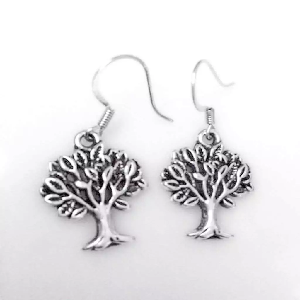 Silver Tree of Life Dangle Earrings