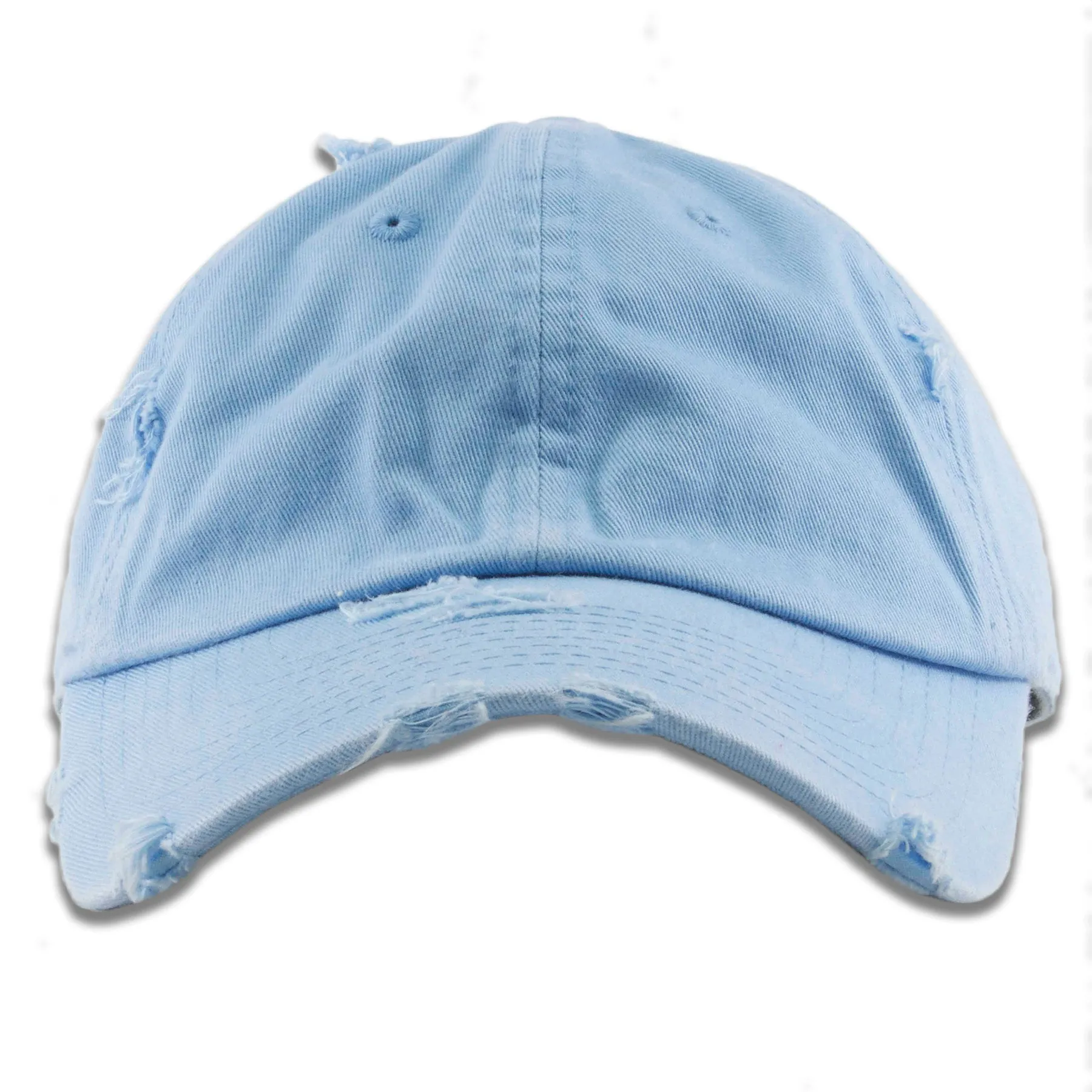 Sky Blue Blank Distressed Dad Hat