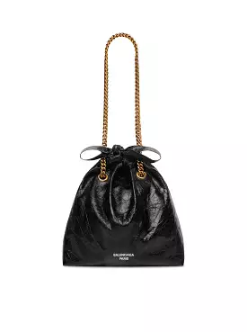 SMALL CRUSH TOTE BAG FOR WOMEN IN BLACK