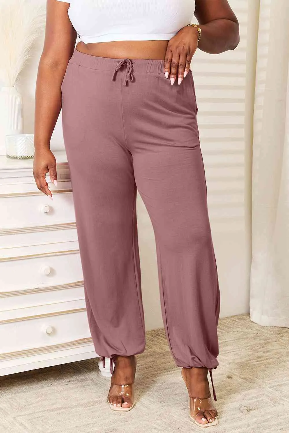 Soft Rayon Drawstring Waist Pants with Pockets (3 colors)