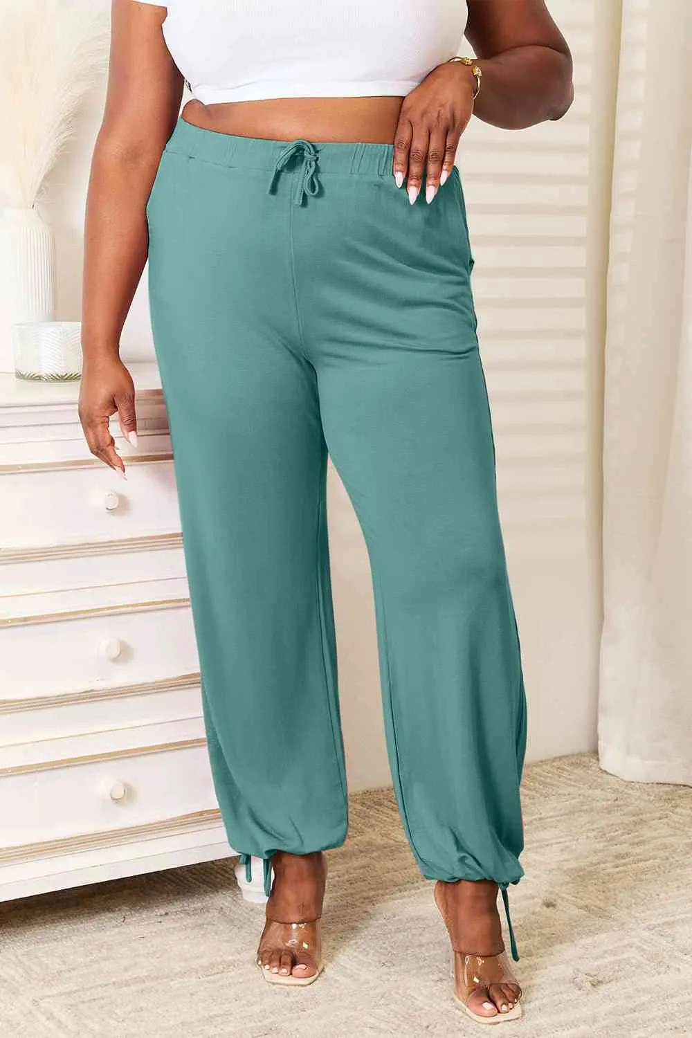 Soft Rayon Drawstring Waist Pants with Pockets (3 colors)