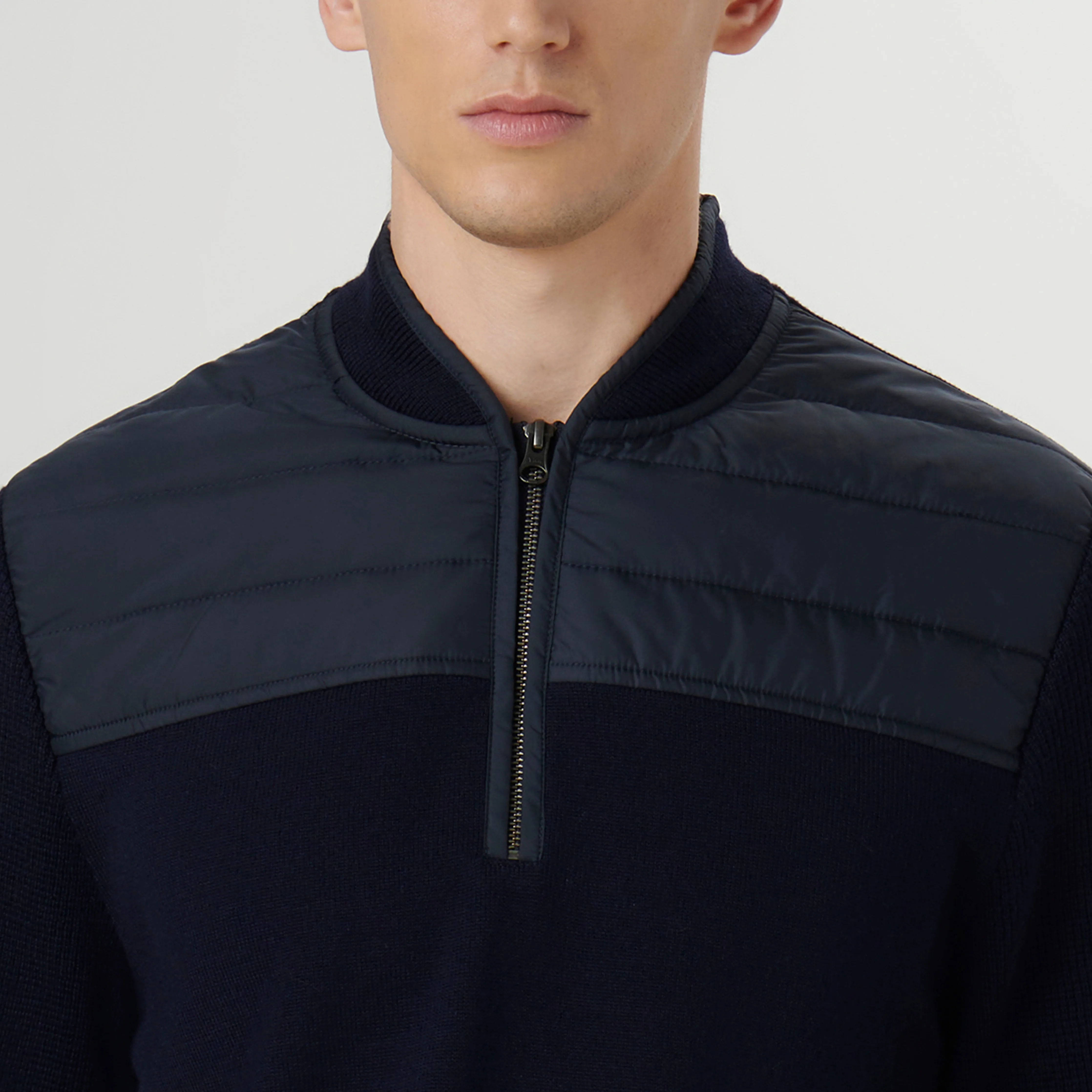 Solid Quarter Zip Sweater