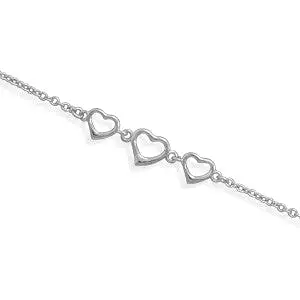 Sterling Silver Heart Anklet