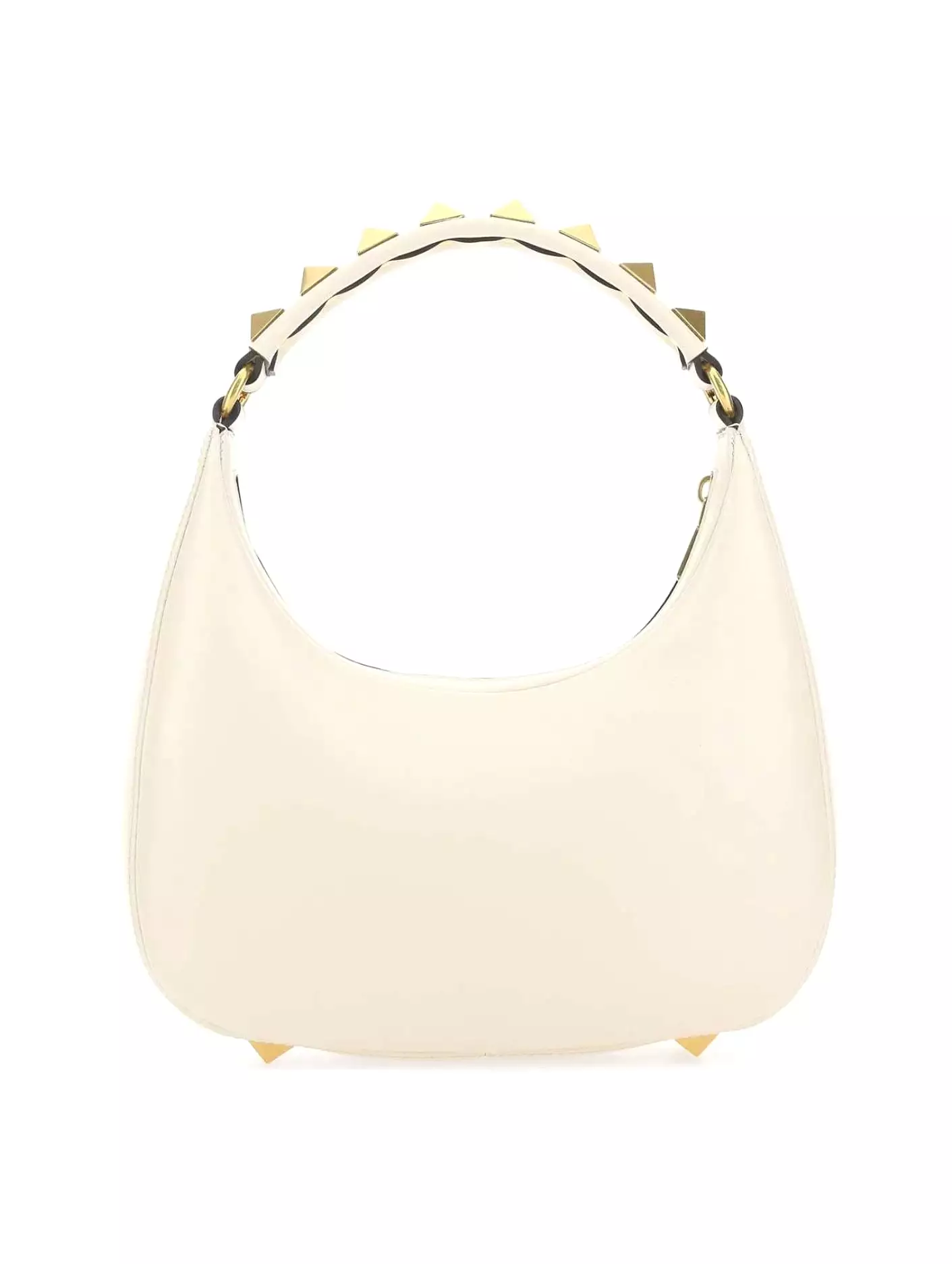 Studded Vlogo Hobo Bag, Ivory