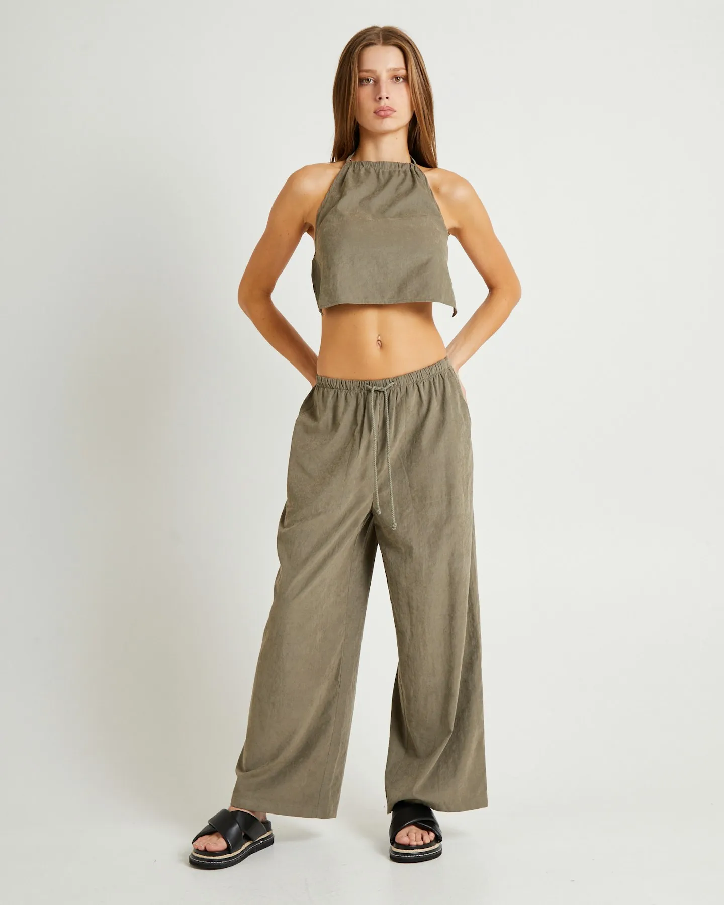 Subtitled Sahara Soft Drape Coastal Pants - Brown | SurfStitch