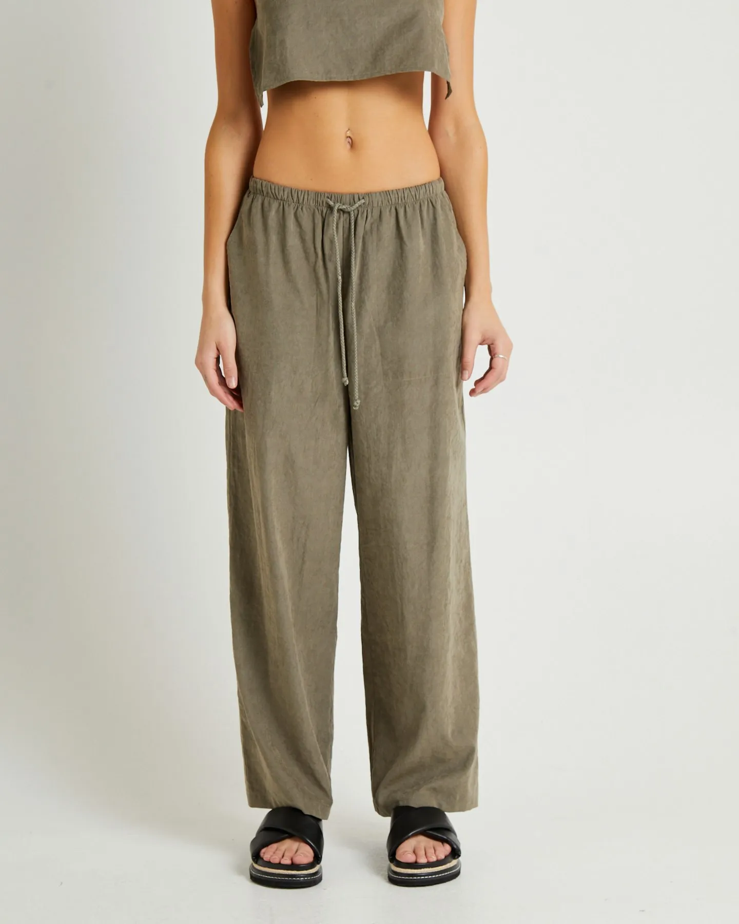 Subtitled Sahara Soft Drape Coastal Pants - Brown | SurfStitch