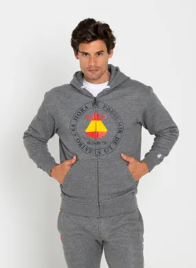 Sudadera Gris Espaa Capucha con Cremallera Hombre