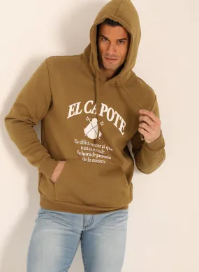 Sudadera Hombre Capucha kaki