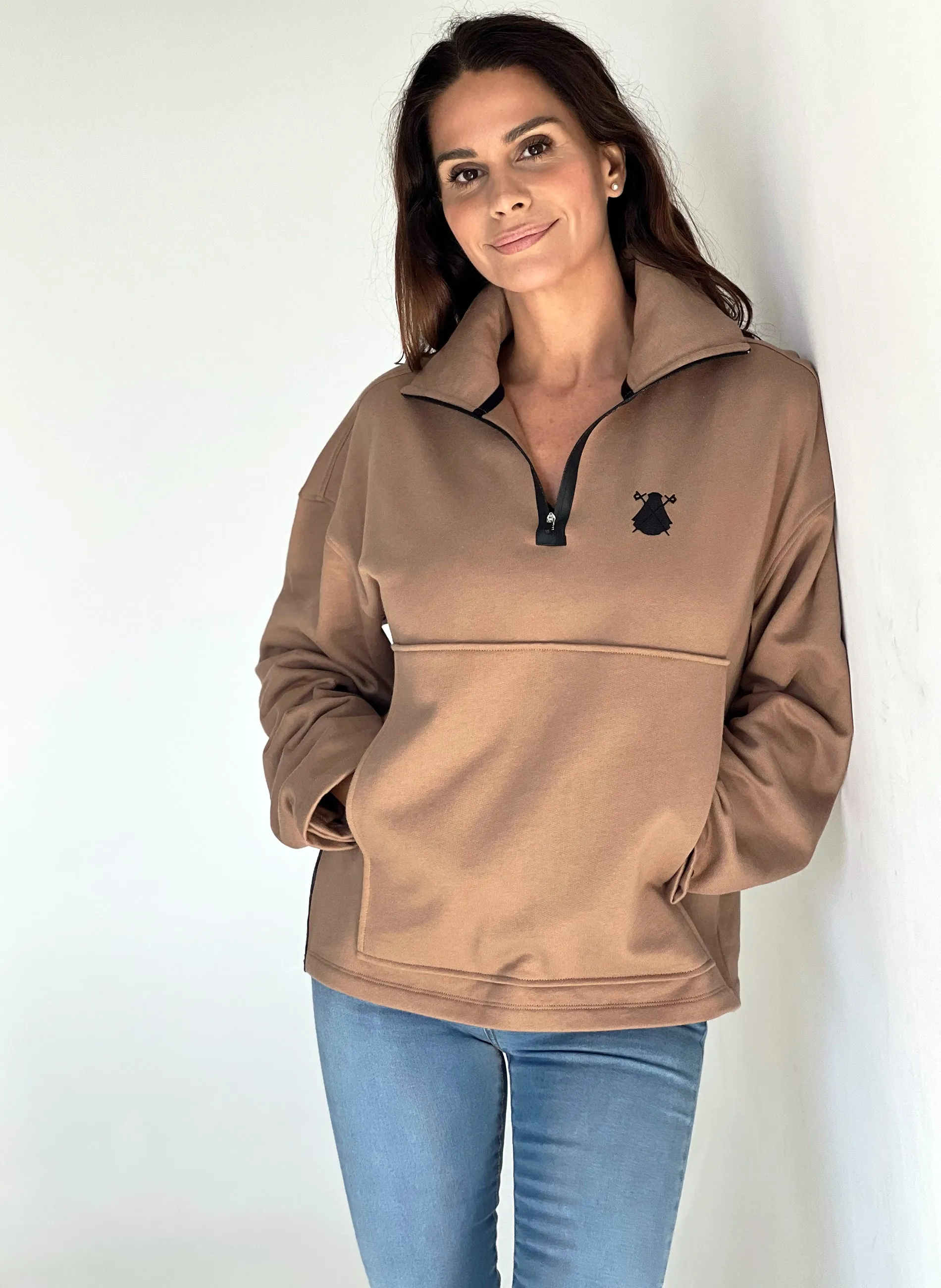 Sudadera Mujer Oversize Camel