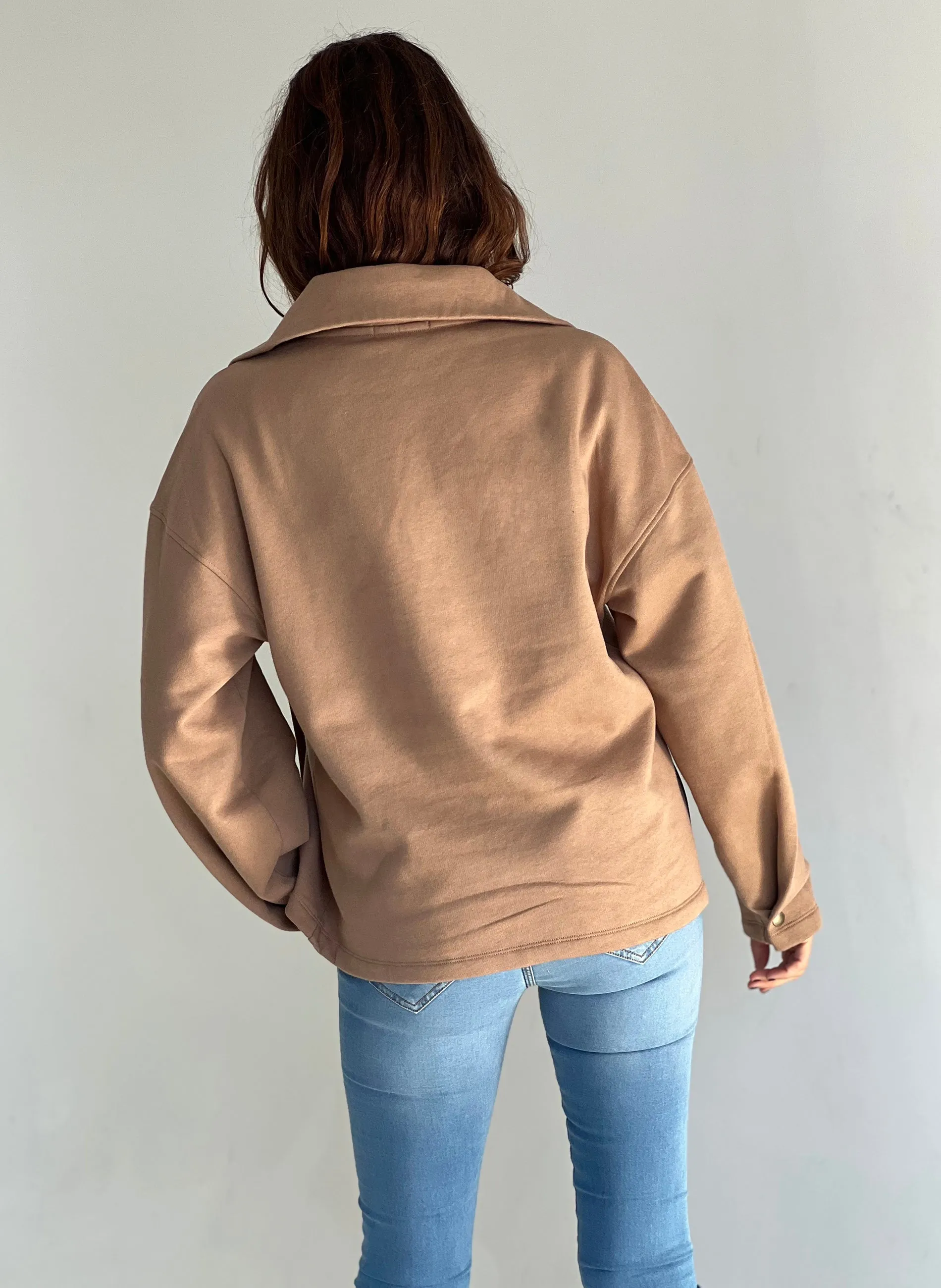 Sudadera Mujer Oversize Camel