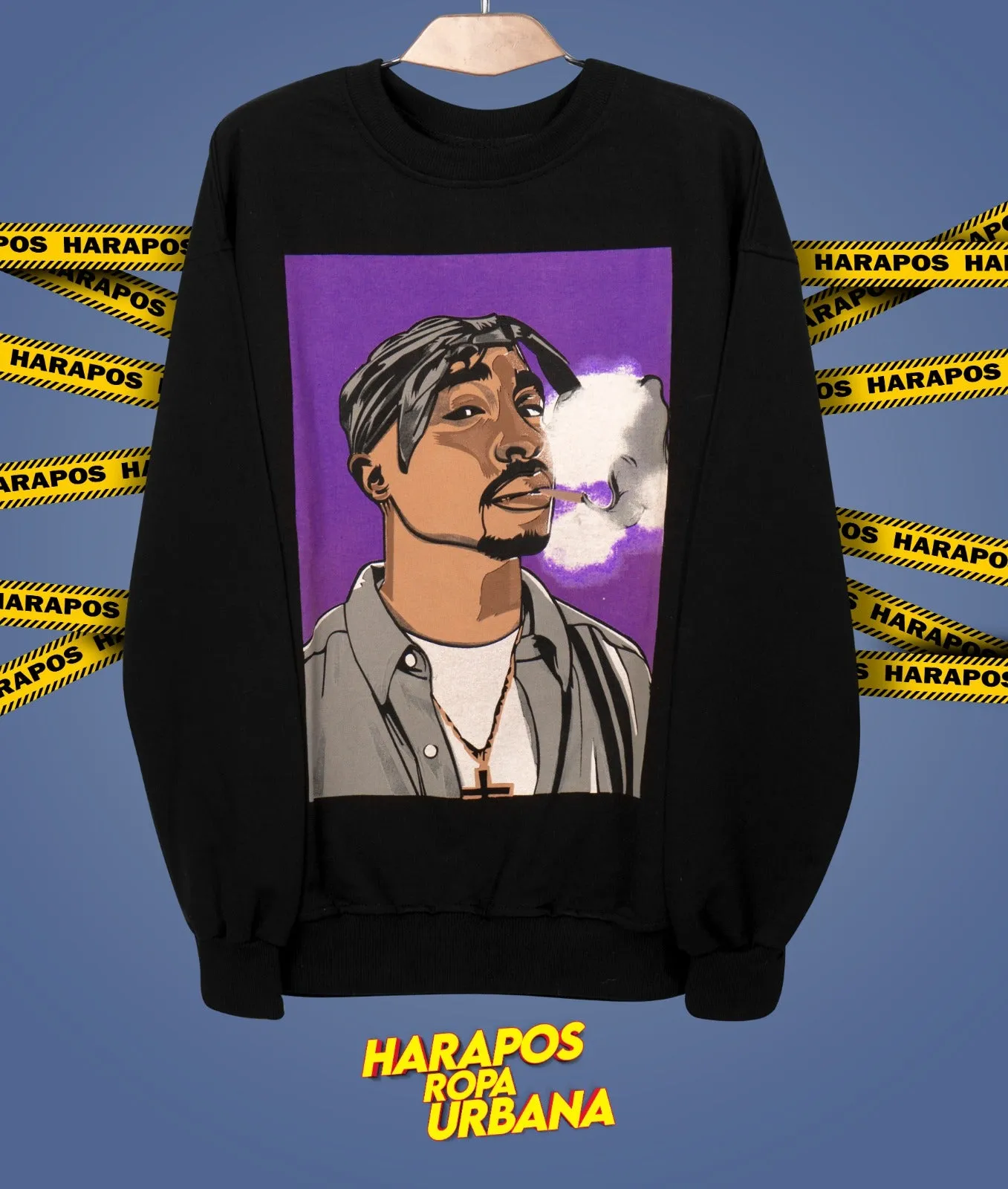 Sudadera Zara Tupac negro