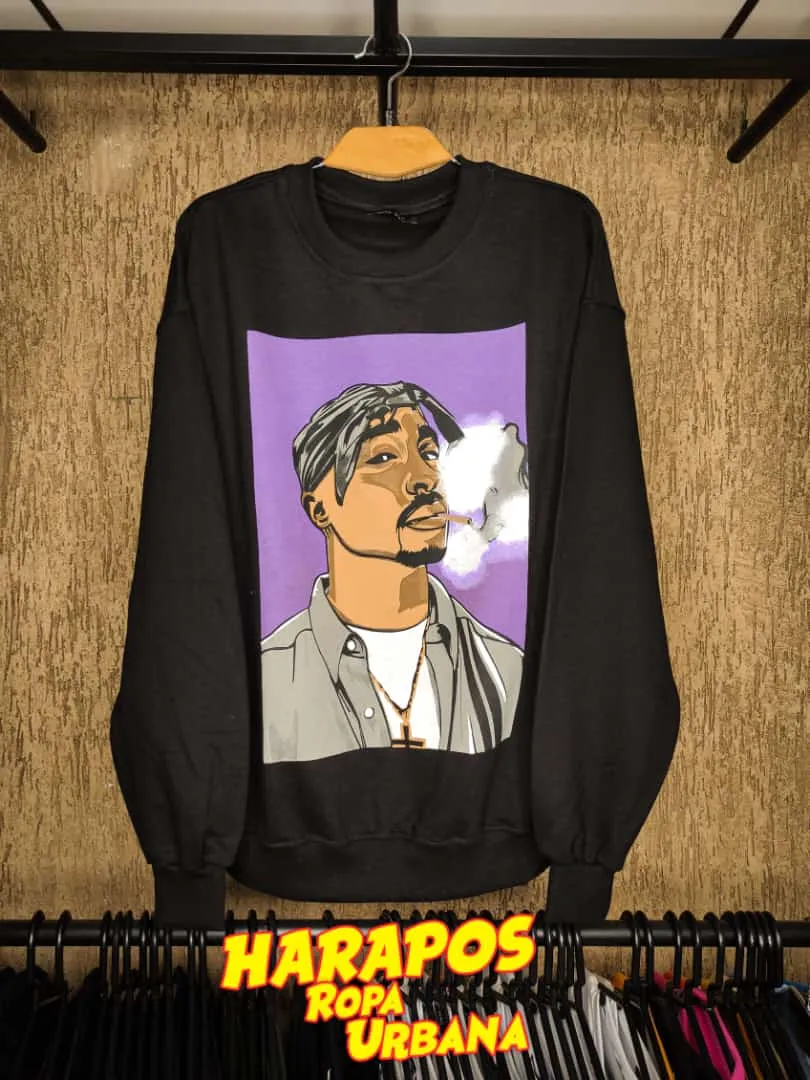 Sudadera Zara Tupac negro