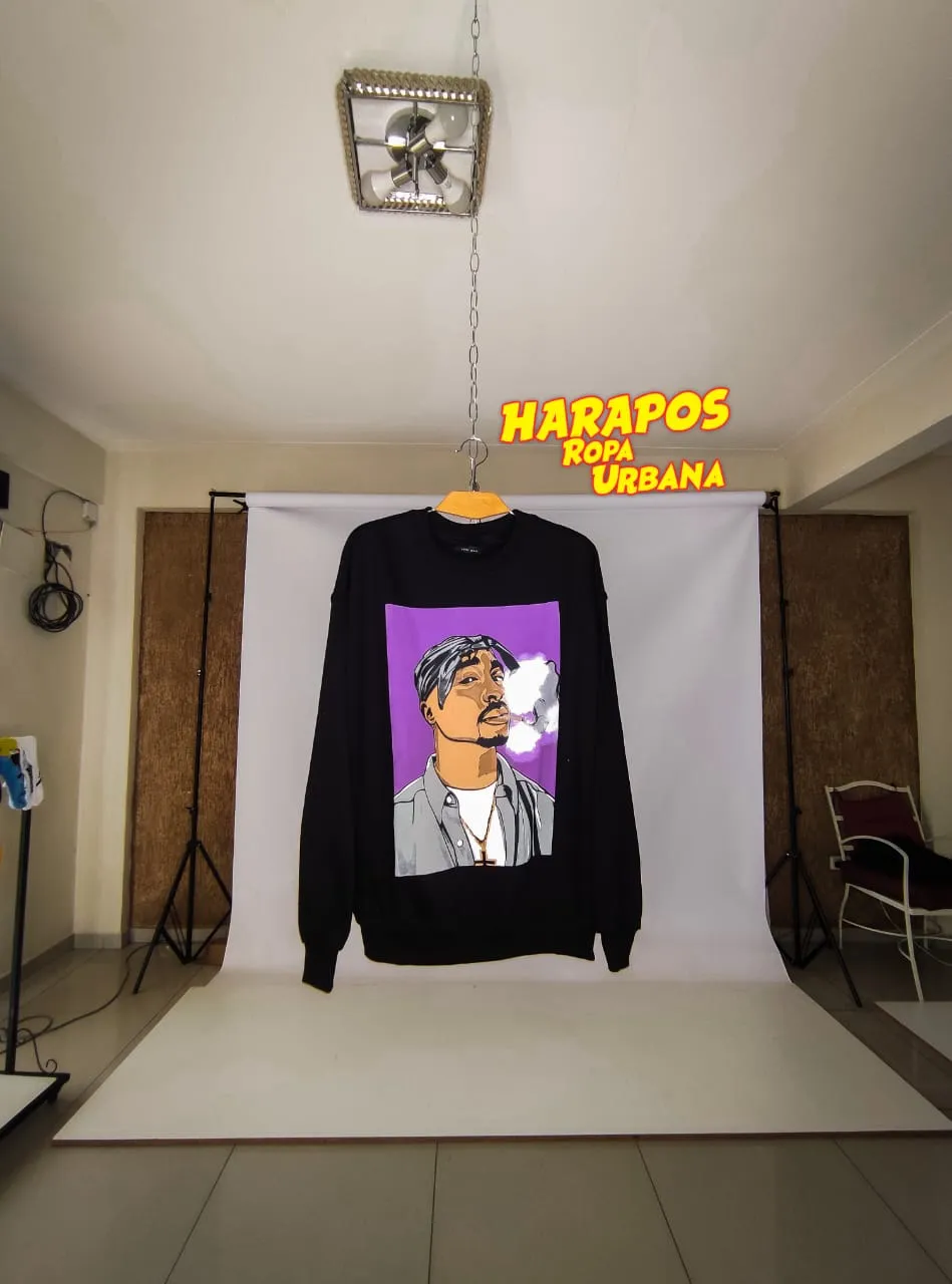 Sudadera Zara Tupac negro